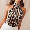 Women Blouses Sexy Leopard Print Ladies Shirts And Tops Halter Blouse Sexy Sleeveless Tops Womens Clothing Summer Female Blouses