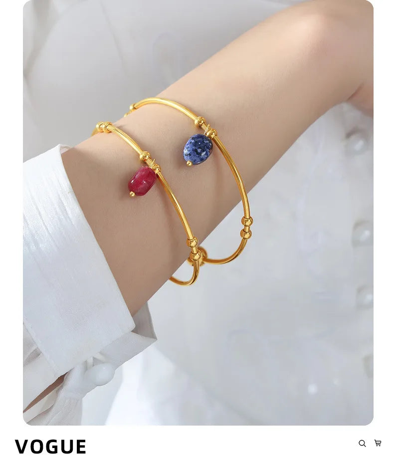 Light Luxurious Red Agate Natural Stone Bracelet Personalized Fashion Open Bracelet Jewlery For Women Gift