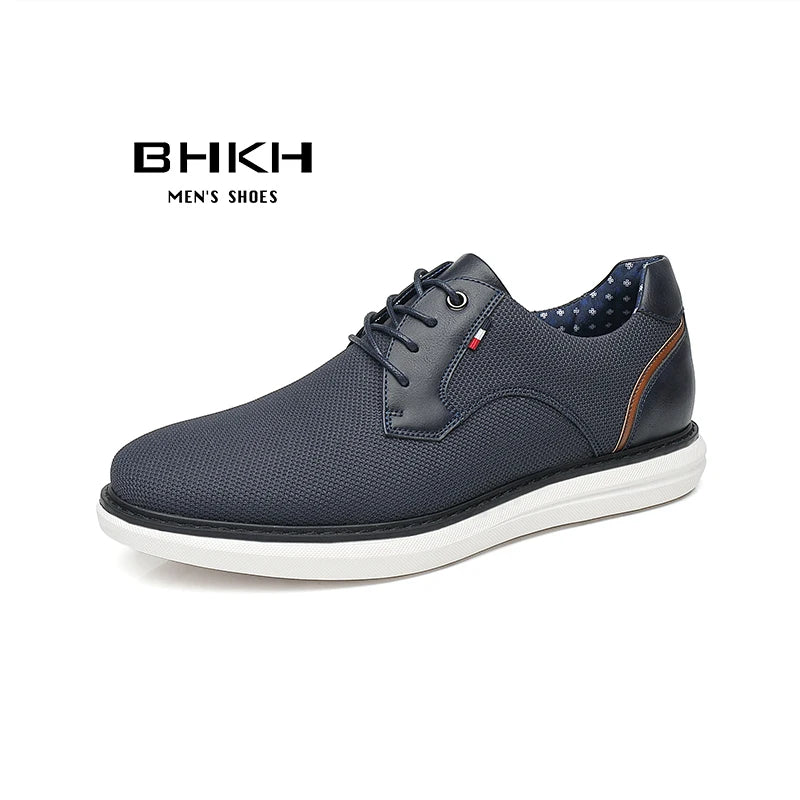 2024 Spring/Summer New Men Shoes Comfy Luxury Brand Men Casual Shoes Lace Up Business Style Dress Shoes BHKH Men Shoes