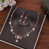 Fashion Flower Crystal Costume Jewelry Rhinestone Choker Necklace Earrings Set For Women Tiaras Crown Wedding Jewelry