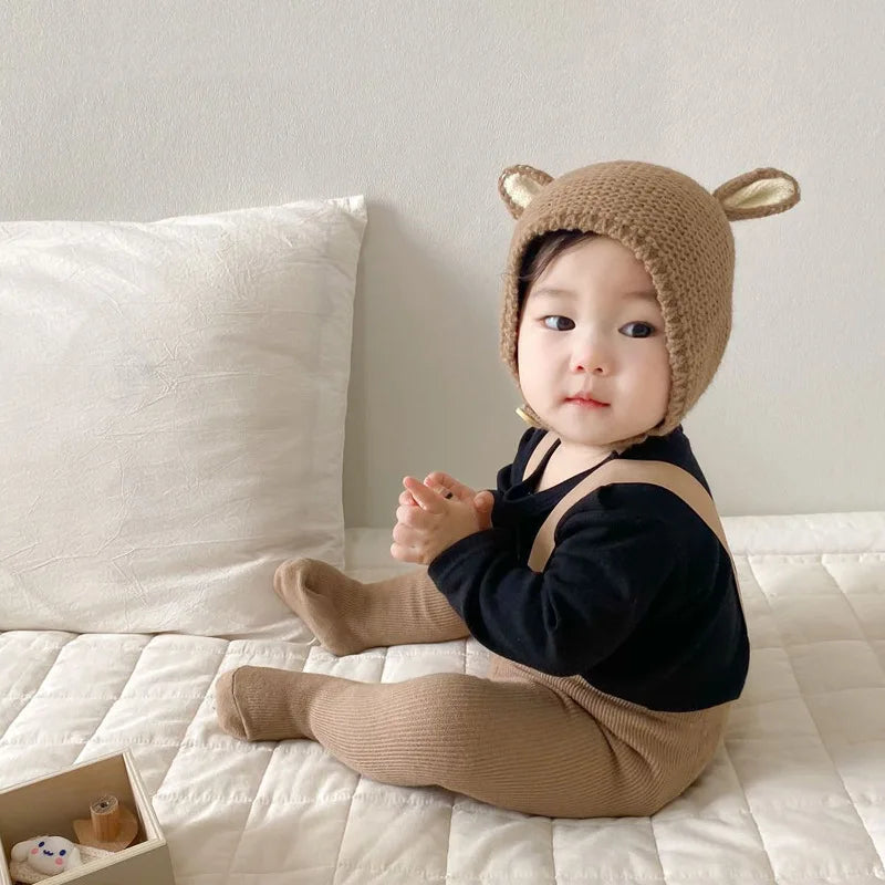 0-2 Years Baby Hat Autumn Winter Ear Rabbit Knitted Kids Hat Baby Girls Baby Boys Cute Wool Hat  Baby Accessories Newborn