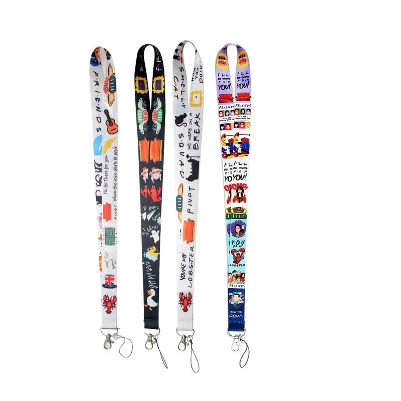 Friends Lanyard Keychain Rope Mobile Phone Neckband Lanyard Key ID Card USB Badge Clip DIY Lasso Lanyard Kawaii Lanyard