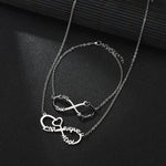 Load image into Gallery viewer, Custom Multiple Name Stainless Steel Necklace Personalize 8-Character Shape Bracelet＆Necklace Women‘s Set Jewelry Versatile Gift

