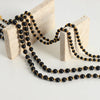 Black Agate Necklace Women Round Bead Chain Gothic Style Accessories Ot Buckle Gold Plated Jewelry Couple Gift