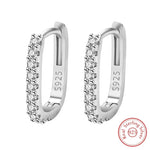 Load image into Gallery viewer, High-quality Silver Plated Crystal Fashion Circle Hoop Earrings for Woman Wedding Party Gift Street Versatile Jewelry Gifts
