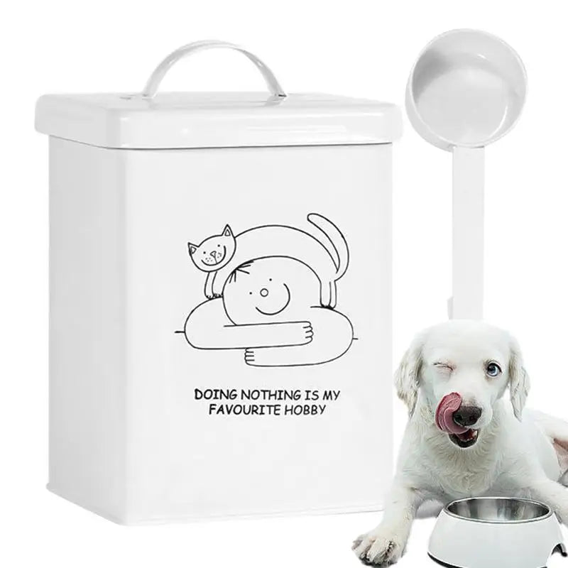 Dog Food Storage Container 5L Waterproof Snack Storage Bin With Lid And Spoon Food Grade Kitchen Storage Accessories With Handle