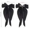 2PCS Elegant Bow Ribbon Hair Clip Fashion Solid Bowknot Satin Hairpin Barrettes Girls Ponytail Clip Women Hair Accessories 14Y+