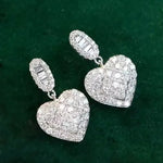 Load image into Gallery viewer, Huitan Sparkling Heart Drop Earrings for Women Luxury Noble Wedding Bridal Jewelry Brilliant Ear Accessories for Engagement Gift
