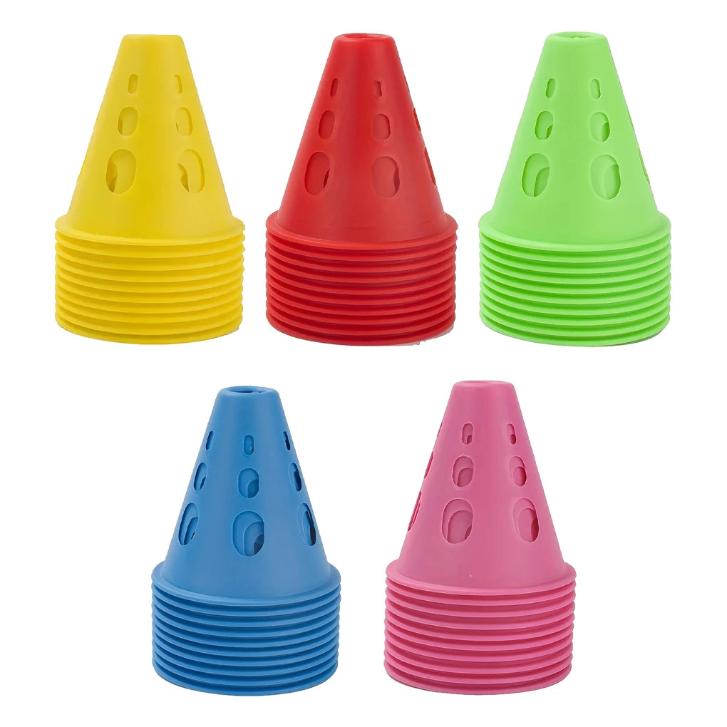 10pcs Marking Training Road Cone Roller Skating Piles Portable Multifunctional Skates Roadblocks Soccer Training Obstacles Props