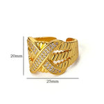 Load image into Gallery viewer, Textured Crossed Letter X Rings for Women Stainless Steel Gold Color Wedding Couple Ring Aesthetic Jewelry Gift anillos mujer
