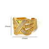 Textured Crossed Letter X Rings for Women Stainless Steel Gold Color Wedding Couple Ring Aesthetic Jewelry Gift anillos mujer