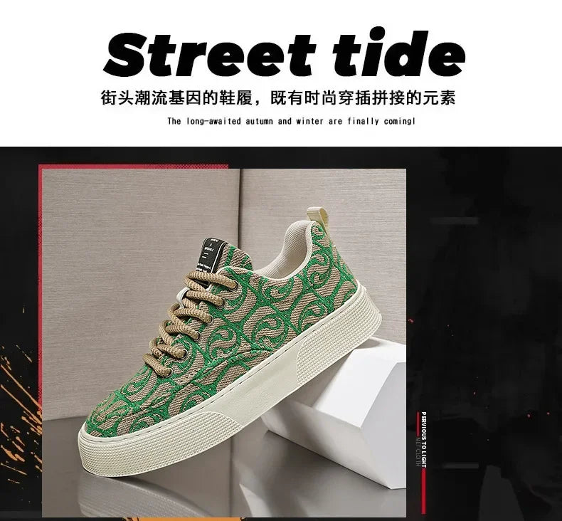 Graffiti prints red canvas sneakers mens vulcanized shoes man low top sneaker lace up trainer skateboard shoes men's plimsolls