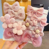 10Pcs/Set Big Bow Flower Elastic Hairbands Children Girls Sweet Hair Ties Fashion Headbands Hair Accessories Rubber Band For Kid