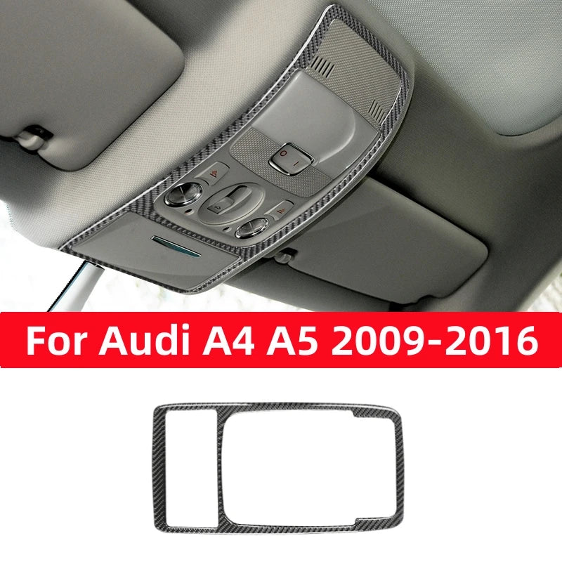 For Audi A4L A4 B8 2009-2016 Q5 A5 2008-2017 Accessories Carbon Fiber Interior Car Reading Light Panel Decorative Frame Trim