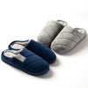 Large Size Men'S Cotton Shones Winter Casual Warm Plush Women Men Special Indoor Slippers Couples Non-Slip Stripe Slide Slipper