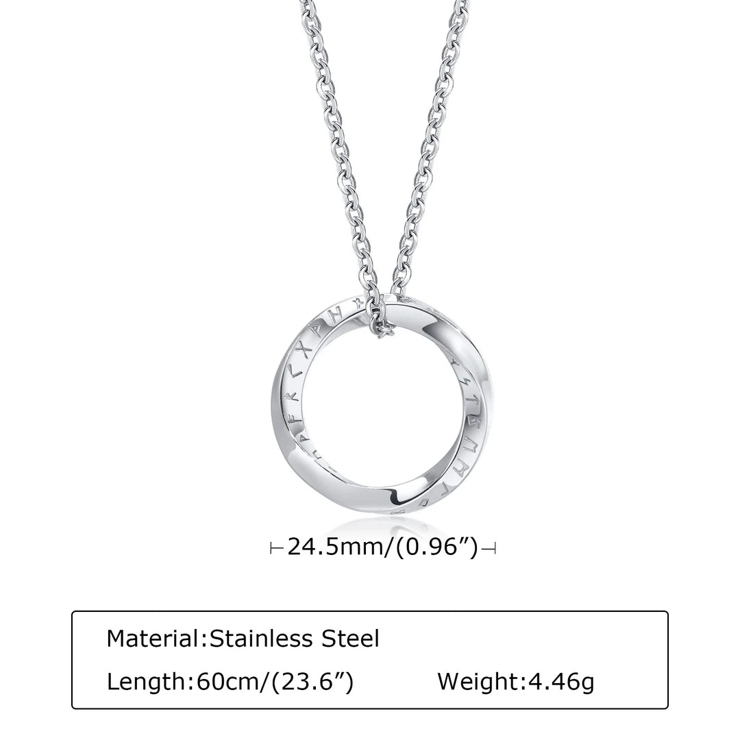Vnox New Trendy Norse Viking Necklaces for Men, Stainless Steel Mobius Round Pendant Collar Male Gift Jewelry