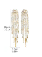 Load image into Gallery viewer, FYUAN Long Tassel Rhinestone Drop Earrings for Women AB Colourful Gold Silver Color Crystal Dangle Earring Party Wedding Jewelry
