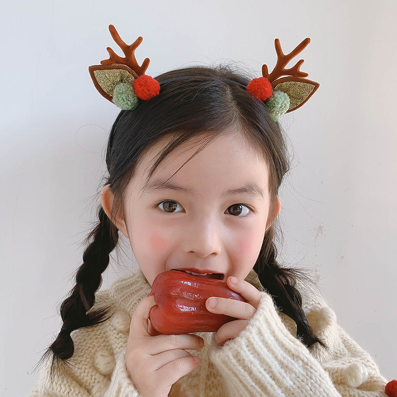 New Year Christmas Hair Pin Children Barrettes Bow Deer Santa Claus Kids Christmas Headwear Girls Kids Hair Accessories