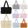 Women Aesthetic Puffy Bags Solid Color Quilted Fashion Shopping Bag Large Capacity Soft Cloud Tote Bag Casual Tote Bag