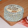 Full Rhinestone Crystal Rhinestones Bridal Jewelry Wedding Bangles Crystal Bracelets Five Rows Bangles Hand Wrist Bracel