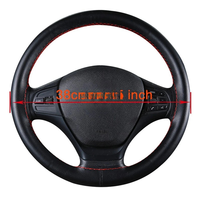 DIY Soft Fiber Leather Steering Wheel Covers Universal braid Car steering-wheel With Needles And Thread Interior accessories