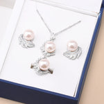 Load image into Gallery viewer, Freshwater Pearl with Beads Jewelry Sets Silver 925 Jewelry Wedding Accessory For Women Earrings/Pendant/Ring/Necklace Gift Set
