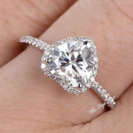 Load image into Gallery viewer, Heart Rings for Women Silver Color Wedding Engagement Bridal Jewelry Cubic Zirconia Stone Elegantj Ewelry Anillo Hombre Кольцо
