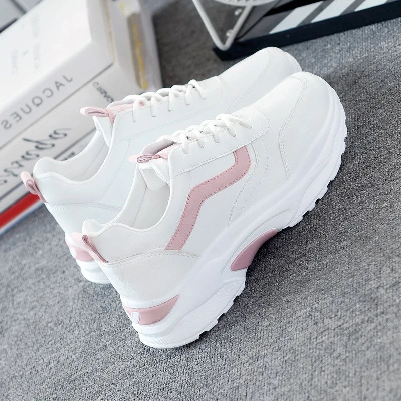 New Fashion Sneakers Women Simple Breathable Walking Mesh Flat Shoes Sneakers Women Gym Vulcanized Shoes White Female Footwear