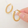 Rice bead earrings Circle Crystal Originality Geometry Multilayer Hand knitting Bohemia Alloy Fashion Simple Beaded earrings