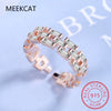Classic Luxury Full Cubic Zirconia Ring 925 Sterling Silver CZ Finger Rings For Women Girls Party Accessories Jewelry JZ1337