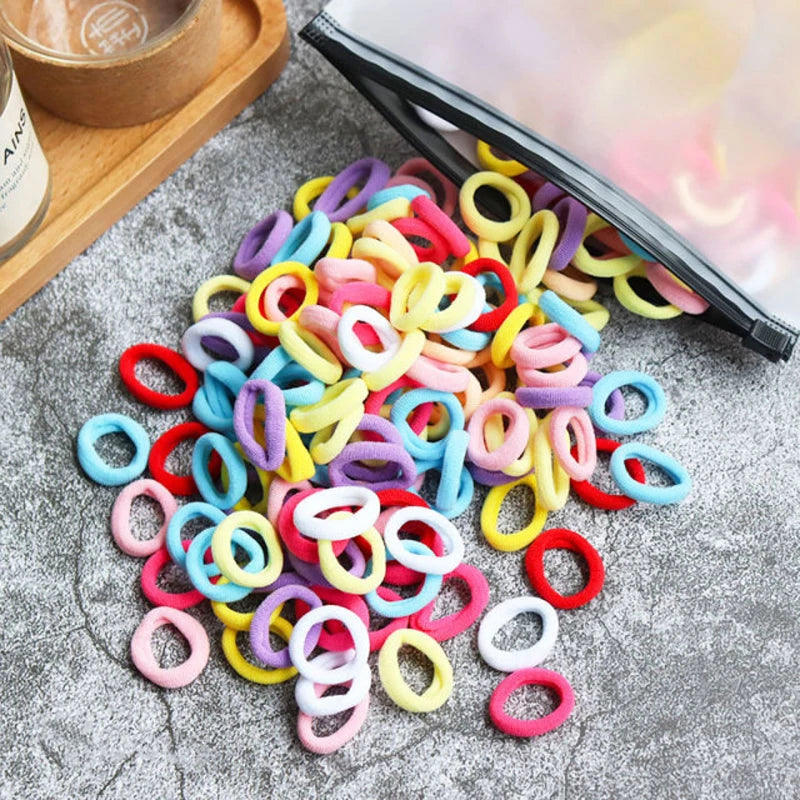 50/100pcs Kids Elastic Hair Bands Girls Gum Scrunchie Rubber Band for Children Nylon Hair Ties Headband Baby Hair Accessories