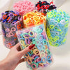 100/200pcs Colorful Basic Nylon Ealstic Hair Ties for Girls Ponytail Hold Scrunchie Rubber Band Kid Fashion Hair Accessories