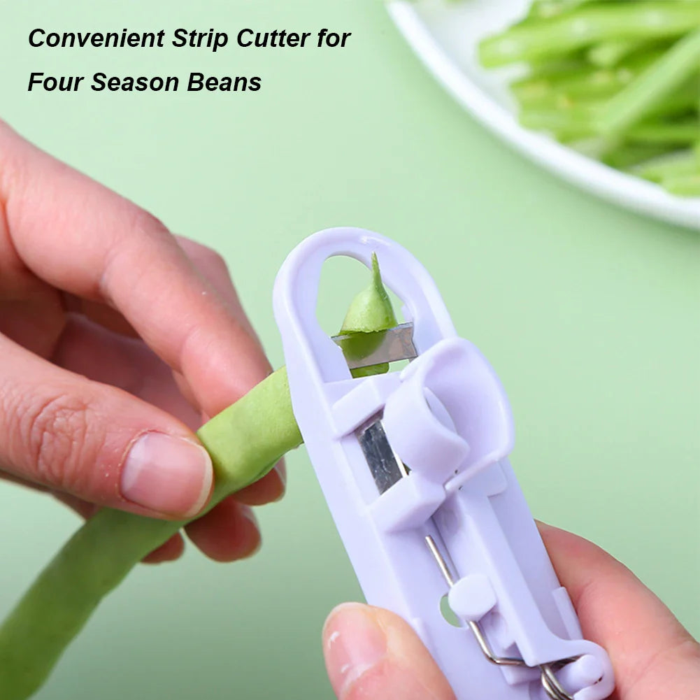 Green Bean Slicer Cutter Cut Fruit Vegetable Stringer Peeler Remover for Easy Kitchen Gadgets Kitchen Accessories