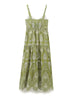 XNWMNZ 2024 Women Fashion Cutwork Embroidery Midi Dress Vacation Style V-neck Side Zipper Versatile Female Dresses