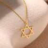 Fashion Mogen Star of David Pendant Necklace for Women Stainless Steel Jewish Symbols Necklace Men's Religious Amulet Jewelry