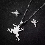 Load image into Gallery viewer, Luxury Designer Golden Jewelry Set For Women Frog Animal Stainless Steel Pendant Necklace Lot Gothic Accessories Joyas Mujer
