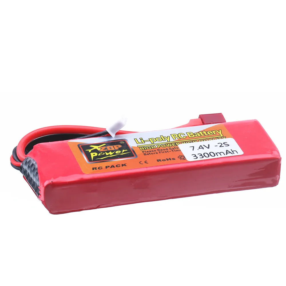 Lipo Battery 2S 7.4V 3300mah RC Battery with T Plug for Wltoys 144001 144010 124016 124017 124018 124019 RC Car Drone Boat Parts