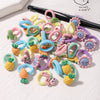 10pcs Lovely Cartoon Kids Elastic Hair Bands Girls Candy Macaron Hair Ties Ropes Stripe Ponytail Holder Baby Hair Accessories