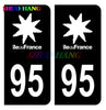 Car License Plate Sticker 75 Paris Black & F Europe 95 Val-D'Oise Noir & F Europe License Plate Decal Vinyl Car Accessories PVC