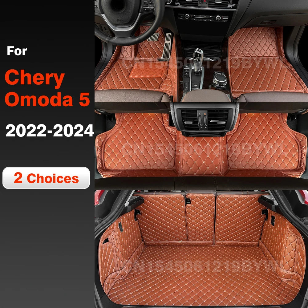 Car Floor Mats For Chery Omoda 5 2022 2023 2024 Car Trunk Mat Custom Auto Foot Pads Carpet Cover Interior Accessories