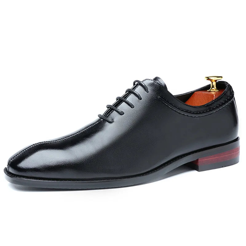 Men's Classic Retro Oxfords Shoe Mens Lace-up Business Dress Office Leather Shoes Men Fashion Wedding Party Flats