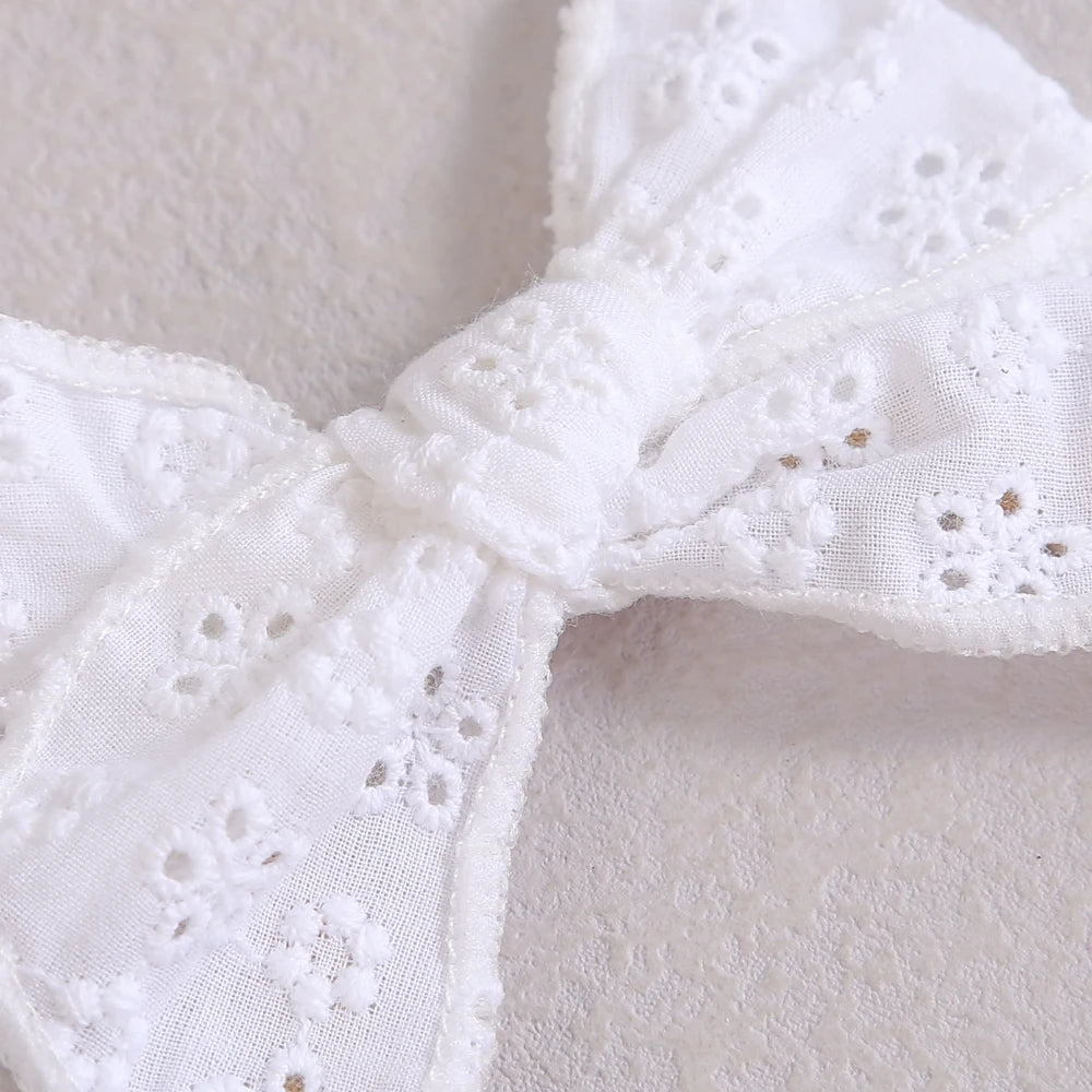 Headband for Baby Girls White Soft Lace Hair Bows Elastic Soft Seamless Hairband Newborn Kids Headwear Baby Hair Accessories