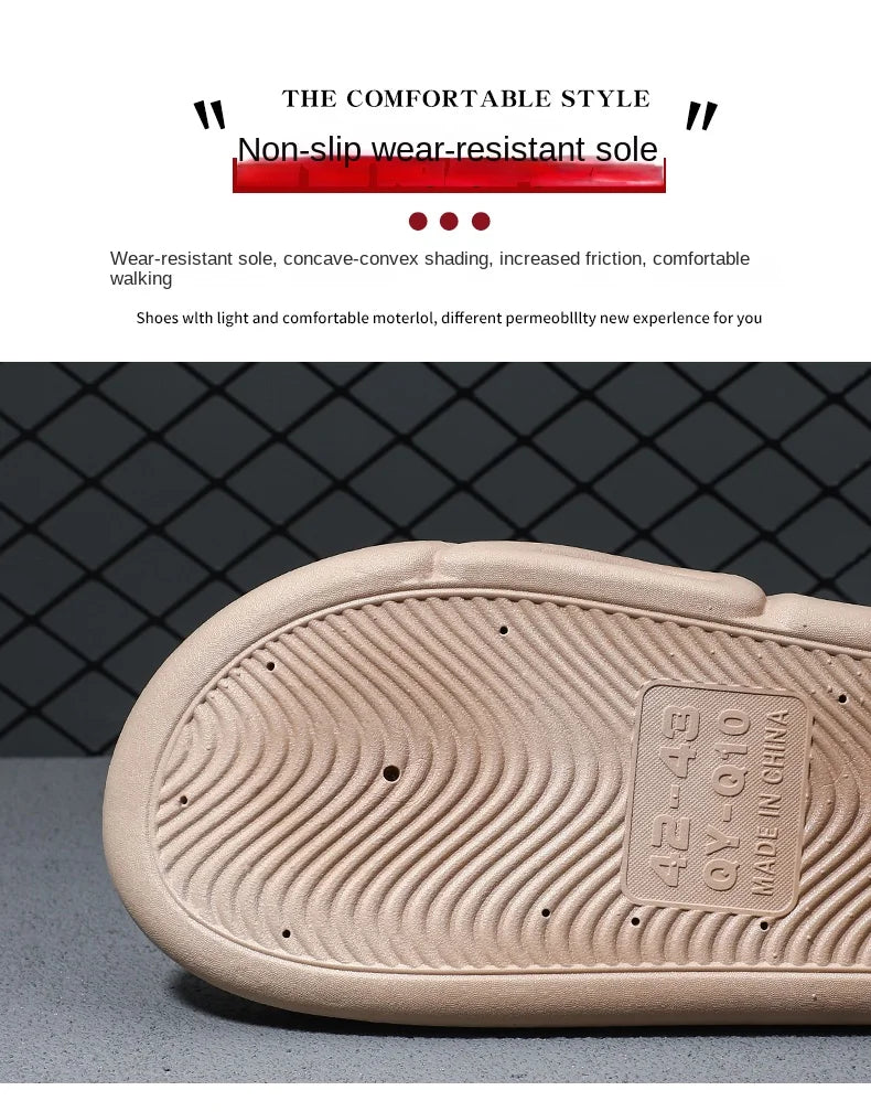 Slippers Men's Summer Season Poop Feeling Thick Bottom Indoor Household Bathroom Bath Non-Slip Sandals Men's