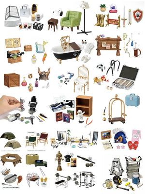 Miniature Food Play Mini Cinema Scene Miniature Gym Fitness Equipment Mini Audio Miniature Camping Scene Dollhouse Accessories