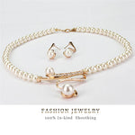 Load image into Gallery viewer, Elegant Women Bridal Wedding Party Pearl Rhinestone Necklace Earrings Jewelry Set New Fashion
