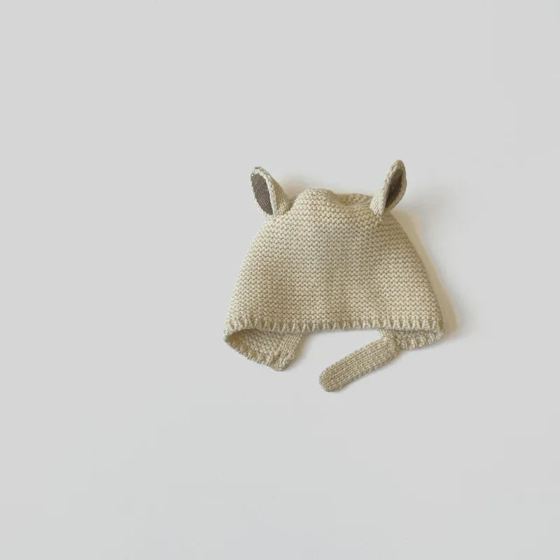 0-2 Years Baby Hat Autumn Winter Ear Rabbit Knitted Kids Hat Baby Girls Baby Boys Cute Wool Hat  Baby Accessories Newborn