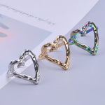 Load image into Gallery viewer, 1pcs Metal Heart-Shaped Ring Open Adjustable Sweet Romance Finger Jewelry Stainless Steel Rings For Women Men Accessories Anillo
