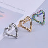 1pcs Metal Heart-Shaped Ring Open Adjustable Sweet Romance Finger Jewelry Stainless Steel Rings For Women Men Accessories Anillo