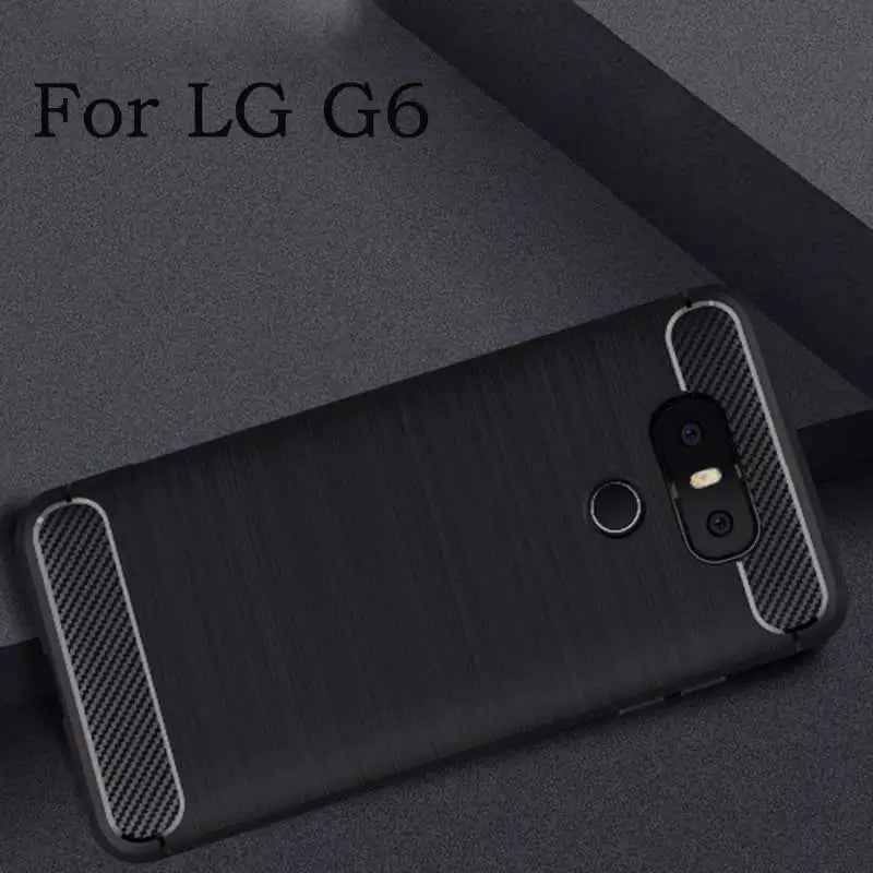 HereCase Phone Case For LG G6 Carbon Fiber Brushed Wire Drawing Silicone Cover For LG G 6 LGG6 5.7 inch Mobile Phone Shell