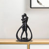 Resin Couple Figurine Crafts Table Centerpiece Hugging Couple Abstract Figurine for Bookshelf Desk Home Office Fireplace